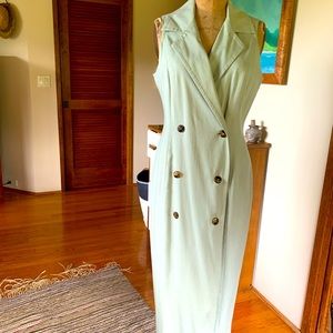 Vintage double breasted sleeveless suit dress size L